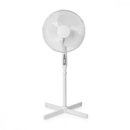 NEDIS Álló Ventilátor | Átmérő: 400 mm | 3-sebességes | Oszcilláló | 45 W | Állítható magasság | Automatikus kikapcsolás időzítő | Távirányító | Fuvallat típusok: Természetes/Alvás | Fehér