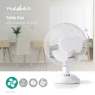 Asztali ventillátor | Hálózati Áramellátás | Átmérő: 230 mm | 22 W | Oszcilláló | 2-sebességes | Fehér