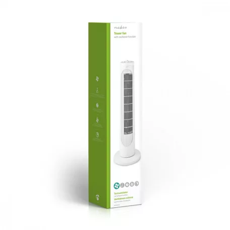 NEDIS OSZLOP ventilátorTower Fan | 3-sebességes | Oszcilláló | 50 W | Fehér toronyventilátor