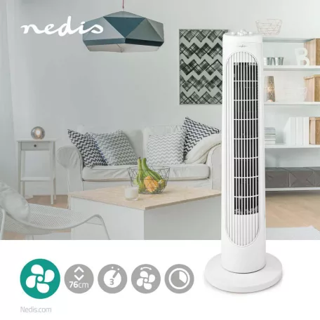 Tower Fan | 3-sebességes | Oszcilláló | 50 W | Fehér