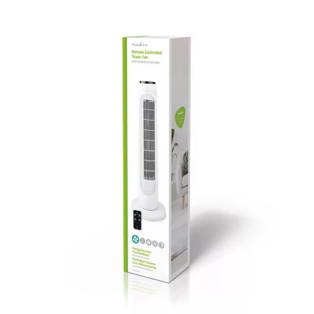 Tower Fan | 3-sebességes | Oszcilláló | 50 W | Távirányító | Fehér / Fekete