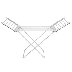   Home FTW11 Fűtött, elektromos ruhaszárító, 230 W, alumínium, összecsukható, 50 °C állandó hőmérséklet, vízálló kapcsoló, IPX2