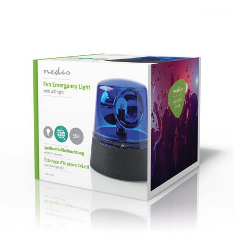 Fun Emergency LED | Elemes Áramellátás | 4.5 V DC | 0.4 W | 3x AA/LR6 | 9.2 cm | LED | LED-ek száma: 1 db. LED | Fény szín: Kék | Be / Ki | Műanyag | Fekete / Kék