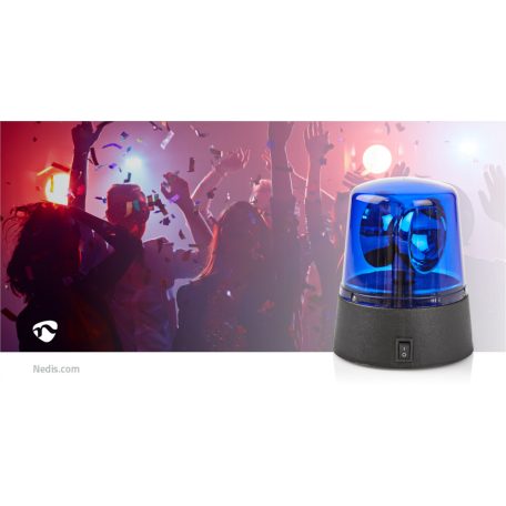 Fun Emergency LED | Elemes Áramellátás | 4.5 V DC | 0.4 W | 3x AA/LR6 | 9.2 cm | LED | LED-ek száma: 1 db. LED | Fény szín: Kék | Be / Ki | Műanyag | Fekete / Kék