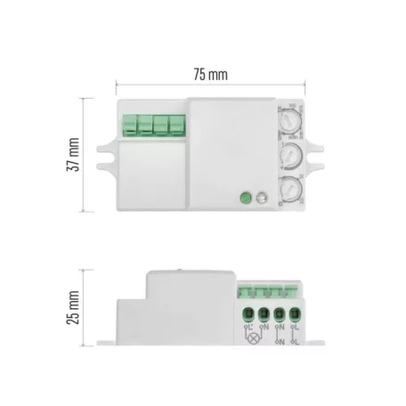 Mikrohullámú érzékelő (mozgásérzékelő) IP20 1200W, fehér