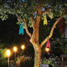 Home GB 23/YE dekorációs üveg, 1 db narancs LED mécses, piros