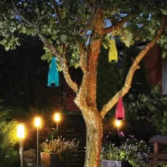   Home GB 23/YE dekorációs üveg, 1 db narancs LED mécses, piros