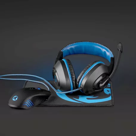 Gaming Combo Kit | 3-in-1 | Headset, egér és egérpad | Fekete / Kék