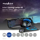 Gaming Combo Kit | 4-in-1 | Billentyűzet, fejhallgató, egér és egérpad | Fekete / Kék | QWERTY | US Kiosztás