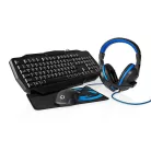 Gaming Combo Kit | 4-in-1 | Billentyűzet, fejhallgató, egér és egérpad | Fekete / Kék | QWERTY | US Kiosztás