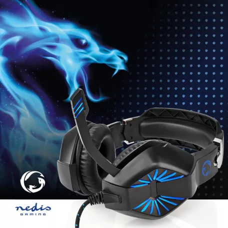 Gaming Headset | Teljes Fület Befedő Kialakítás | Stereo | USB Type-A / 2x 3.5 mm | Felhajtható Mikrofon | 2.20 m | LED