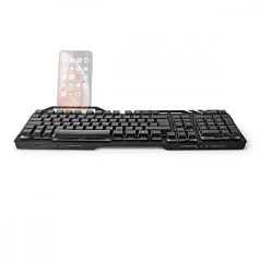   Vezetékes Gaming Keyboard | USB 2.0 | Fóliabillentyûzet | LED | Német | DE Kiosztás | USB-áramellátású | Csatlakozó kábel hossza: 1.50 m | Szerencsejáték
