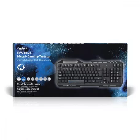 Vezetékes Gaming Keyboard | USB 2.0 | Fóliabillentyûzet | LED | Német | DE Kiosztás | USB-áramellátású | Csatlakozó kábel hossza: 1.50 m | Szerencsejáték