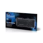Vezetékes Gaming Keyboard | USB 2.0 | Fóliabillentyûzet | LED | Német | DE Kiosztás | USB-áramellátású | Csatlakozó kábel hossza: 1.50 m | Szerencsejáték