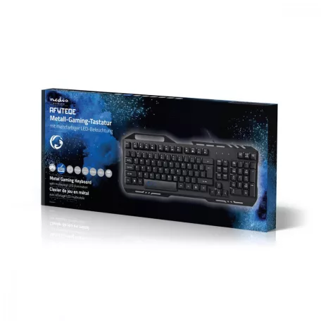 Vezetékes Gaming Keyboard | USB 2.0 | Fóliabillentyûzet | LED | Német | DE Kiosztás | USB-áramellátású | Csatlakozó kábel hossza: 1.50 m | Szerencsejáték