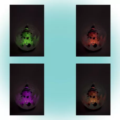 Home GLG 13/RD LED-es figurás üveggömb, piros, beltéri kivitel, 13cm átmérő, 1 db színváltó LED