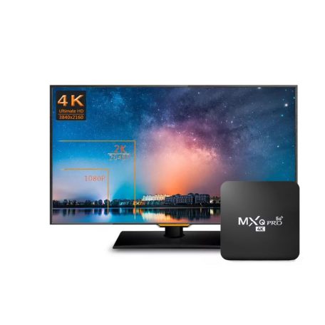 GLO MXQ-4K Tv Okosító médialejátszó, 5G Android Smart TV Box Netflix alkalmazással wifi-s tv okosító smart box magyar nyelvű 