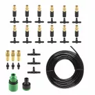 HOME GMS12 kerti párásító-permetező-öntöző készlet, 12 m vágható cső, 15 réz permetezőfej, adapter gyorscsatlakozóval