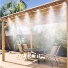 HOME GMS12 kerti párásító-permetező-öntöző készlet, 12 m vágható cső, 15 réz permetezőfej, adapter gyorscsatlakozóval