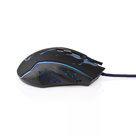 Gaming Mouse | Vezetékes | 1200 / 1800 / 2400 / 3600 dpi | Állítható DPI | Gombok száma: 6 | Programozható gombok | Jobbkezes | 1.50 m | LED