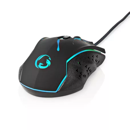 Gaming Mouse | Vezetékes | 1200 / 1800 / 2400 / 3600 dpi | Állítható DPI | Gombok száma: 6 | Programozható gombok | Jobbkezes | 1.50 m | LED