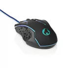 Gaming Mouse | Vezetékes | 1200 / 1800 / 2400 / 3600 dpi | Állítható DPI | Gombok száma: 6 | Programozható gombok | Jobbkezes | 1.50 m | LED