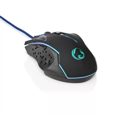 Gaming Mouse | Vezetékes | 1200 / 1800 / 2400 / 3600 dpi | Állítható DPI | Gombok száma: 6 | Programozható gombok | Jobbkezes | 1.50 m | LED