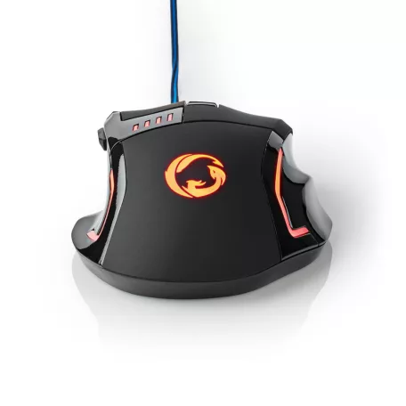 Gaming Mouse | Vezetékes | 800 / 1600 / 2400 / 4000 dpi | Állítható DPI | Gombok száma: 8 | Programozható gombok | Jobbkezes | 1.50 m | LED