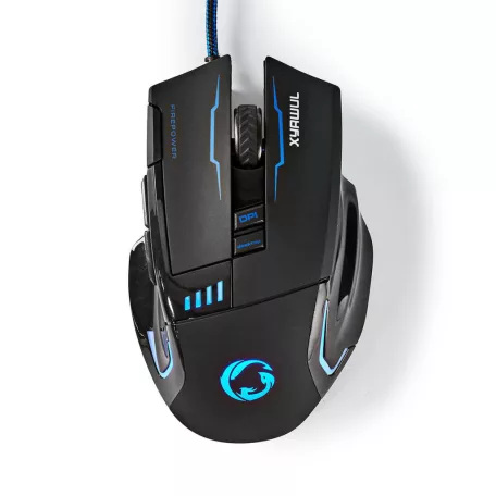 Gaming Mouse | Vezetékes | 800 / 1600 / 2400 / 4000 dpi | Állítható DPI | Gombok száma: 8 | Programozható gombok | Jobbkezes | 1.50 m | LED