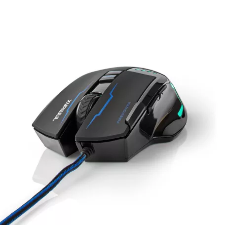 Gaming Mouse | Vezetékes | 800 / 1600 / 2400 / 4000 dpi | Állítható DPI | Gombok száma: 8 | Programozható gombok | Jobbkezes | 1.50 m | LED