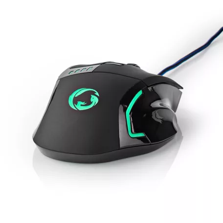 Gaming Mouse | Vezetékes | 800 / 1600 / 2400 / 4000 dpi | Állítható DPI | Gombok száma: 8 | Programozható gombok | Jobbkezes | 1.50 m | LED