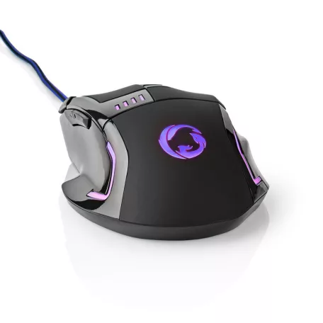 Gaming Mouse | Vezetékes | 800 / 1600 / 2400 / 4000 dpi | Állítható DPI | Gombok száma: 8 | Programozható gombok | Jobbkezes | 1.50 m | LED