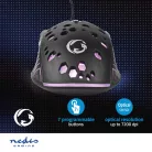 Gaming Mouse | Vezetékes | 800 / 1200 / 2400 / 3200 / 4800 / 7200 dpi | Állítható DPI | Gombok száma: 7 | Programozható gombok | Jobbkezes | 1.50 m | RGB
