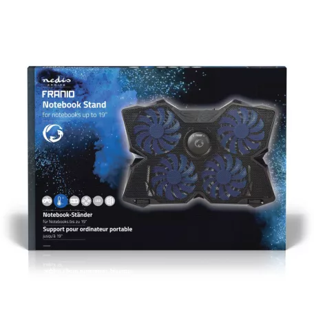 Gaming Notebook Cooler | Ventilátorok száma: 4 | USB-áramellátású | 15 " | 19 " | LED
