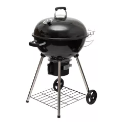   Home GR03 fedeles gömbgrill, faszén, faszénbrikett, zománcozott acél tűztér és fedél, krómozott acél rostély, galvanizált acél széntartó, 76 cm rostélymagasság a talajtól