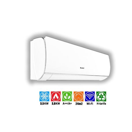 GREE Comfort X fekete DARK X Légkondícionáló GWH12AFC K6DNA2F, 3,5 kw, Inverteres split klíma szett WIFI HŰTŐ-FŰTŐ H tarifa AA+ és A+