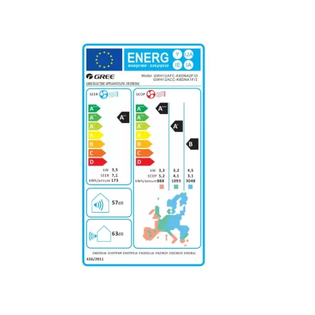 Gree Amber white GWH18YC-K6DNA1D , Inverteres split klíma szett, 5,2 kW hűtő-fűtő oldalfali légkondícionáló AA+ WIFI, JET HEAT-COOL