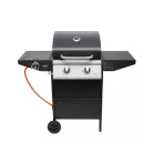 Home GRG02 gázgrill, 2 főégővel, 1 oldalégővel, 3,2 kW égőnkénti teljesítmény, 440x400 mm sütőfelület, nyomásszabályozó készlettel