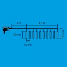 Home G 10201 LED-es jégcsap fényfüzér, 3,33x0,21 m / 200 db hidegfehér LED, 10 db jégcsap, átlátszó vezeték, fényjáték, hálózati adapter, kül- és beltéri kivitel