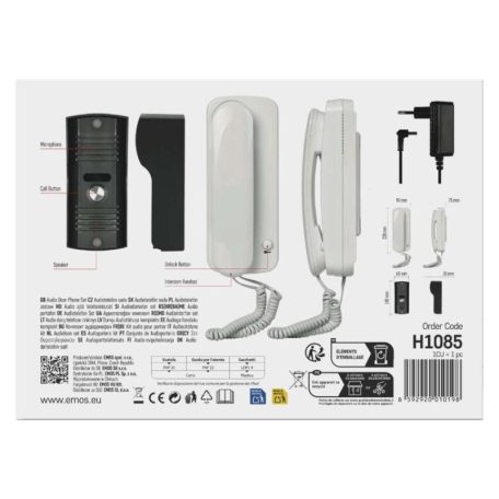 Otthoni audio kapucsengő készlet H1085, 1 résztvevő