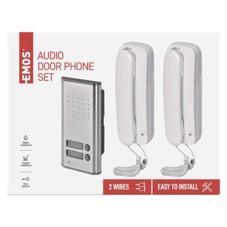 Vezetékes otthoni audio kapucsengő készlet H1086, 2 vevőegységgel