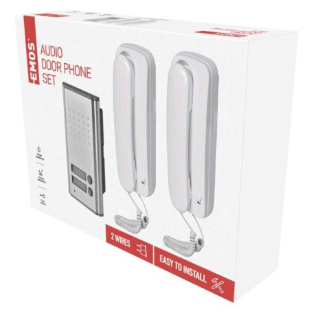 Vezetékes otthoni audio kapucsengő készlet H1086, 2 vevőegységgel