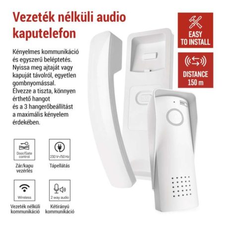 Vezeték nélküli otthoni audio kapucsengő készlet H1088, 1 résztvevő