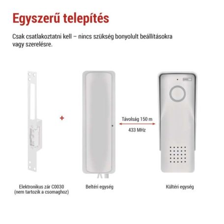 Vezeték nélküli otthoni audio kapucsengő készlet H1088, 1 résztvevő