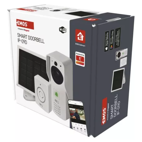 GoSmart Vezeték nélküli akkumulátoros video kaputelefon IP-09D wifivel és napelemmel