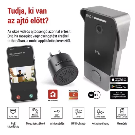 GoSmart videós ajtócsengő IP-20PoE