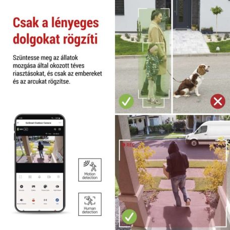 GoSmart Kültéri akkumulátoros kamera IP-600 EYE wifivel és napelemmel
