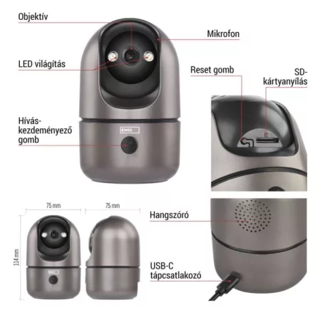 GoSmart Beltéri forgatható kamera IP‑220W wifivel