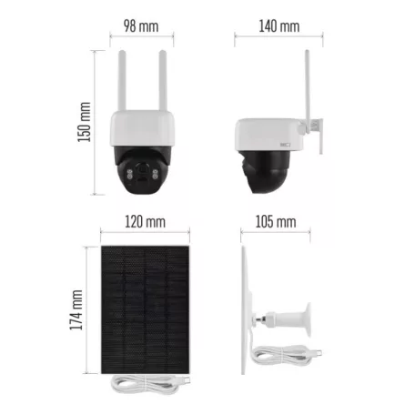 GoSmart Kültéri akkumulátoros kamera IP-1200 WASP wifivel és napelemmel