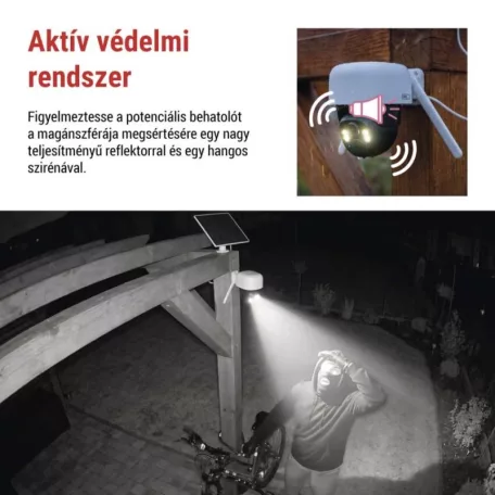 GoSmart Kültéri akkumulátoros kamera IP-1200 WASP wifivel és napelemmel